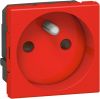 Single power socket, 16A, 230VAC, red, for built-in, schuko, 77118 