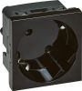Single power socket, 16A, 250VAC, black, for built-in, schuko, 45°, antibacterial 79355 
