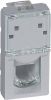 Single, RJ11 socket, for built-in, silver color, Mosaic, Legrand, 79231