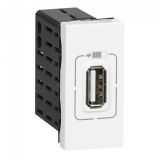 Socket USB 2.0, single, USB-A F, 1A, 5.5W, for built-in, color white, Legrand 77591