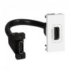 Socket HDMI, single, HDMI, for built-in, color white, Mosaic, Legrand, 78778