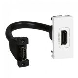 Socket HDMI, single, for built-in, color white, Mosaic, Legrand, 78778