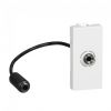 Socket for audio, single, for built-in, color white, 3.5 mm audio, Mosaic, Legrand, 78779