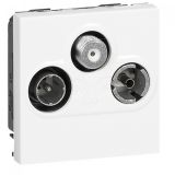 Socket combined, triple, TV-SAT, F connector, for built-in, color white, 78786