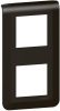Frame, Legrand, Mosaic, 2-gang, color black, vertical, 79062L