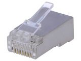 Connector, for internet, RJ45, crimp, shielded, ECE