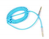 Cable, DeTech, Jack 3.5 M-Jack 3.5 М, 1m, elastic, blue