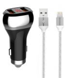 Car charger for iPhone and Apple devices, Lightning cable, 12-24VDC to 5VDC/2.1A
