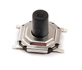 Микробутон, SMD H2, 50 V/0.05 A SPST, OFF(ON), незадържащ, черен, 5x5x4.5 mm, 1NO