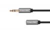 Cable plug stereo 3.5mm M, stereo 3.5mm F, 1m, black, KM1229, Kruger&Matz
 - 1