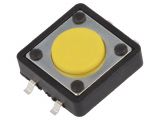 Micro Push Button, with soldering pins, model DS1042-01-24KYAX25010