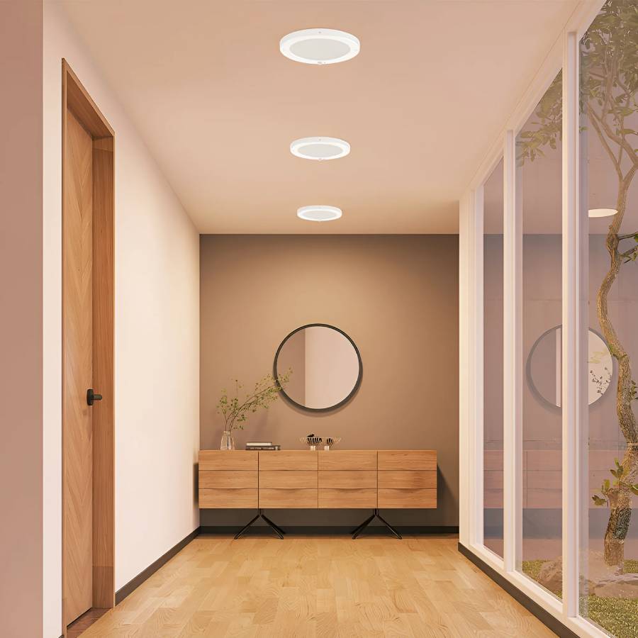 LED плафон със сензор, за вграждане, 20W, 230VAC, 1800lm, 3в1 цвята, бял, IP20, BP03-92080, кръг