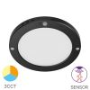 LED плафон със сензор, за вграждане, 20W, 230VAC, 1800lm, 3в1 цвята, черен, IP20, BP03-92081, кръг