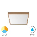 LED панел, за обемен монтаж, 20W, квадрат, 1600lm, 230VAC, 3в1 цвята, 230x230mm, дърво, BP07-10287, IP40