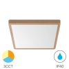 LED панел, за обемен монтаж, 36W, квадрат, 2600lm, 230VAC, 3в1 цвята, 400x400mm, дърво, BP07-10487, IP40