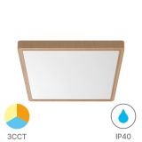 LED панел, за обемен монтаж, 36W, квадрат, 2600lm, 230VAC, 3в1 цвята, 400x400mm, дърво, BP07-10487, IP40