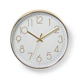 Circular wall clock plastic 300mm quartz CLWA015PC30GD NEDIS - VIKIWAT
