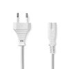 Power cable, 2x0.75mm2, euro plug - IEC-320-C7, 5m, white, PVC, CEGL11040WT50, NEDIS
 - 1