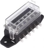 Holder for auto fuses with cover and 6 slots, MTA 0100600, 32VDC/100A
