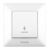 Two-way switch (single), complete set, luminous, white, 10А, 250VAC, Arkedia Slim, Panasonic, WNTC0004-2WH