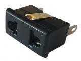 Single power socket, 10A, 230/110VAC, black, built-in, american/european standard