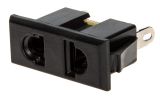 Single power socket, 10A, 230/110VAC, black, built-in, american/european standard 142611