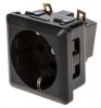 Electrical socket (schuko), single, 20A, 250VAC, black, panel
 - 1