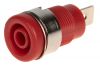 Connector, output, socket for banana plug 4mm, red, 15x30mm
 - 1