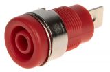 Connector, output, socket for banana plug 4mm, red, 15x30mm