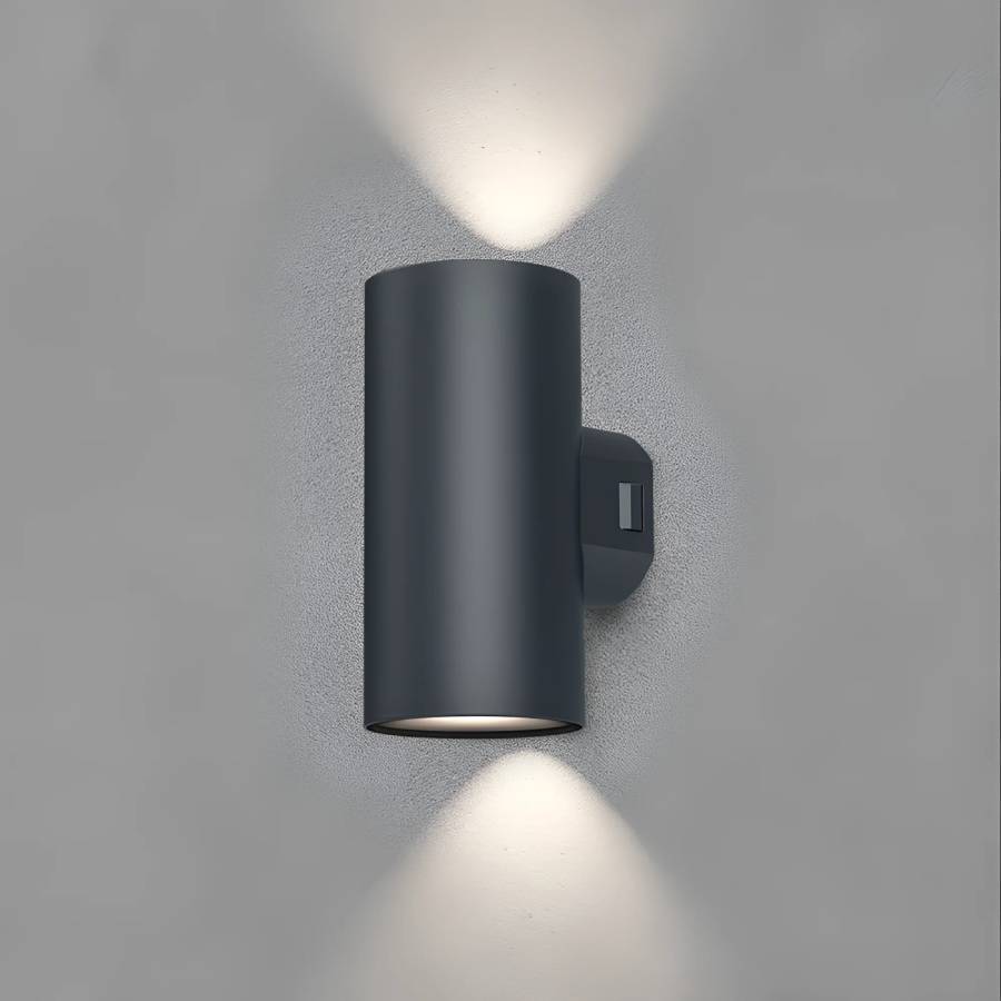 LED фасадна лампа VEKTA, 2x9W, 230VAC, 1780lm, 3 в 1 цвята, две посоки, IP65, BG38-02582, тъмносив