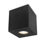 LED spotlight fixture, surface mount, 35W, GU10, 84x84x100mm, black body, IP20, BH04-30311
