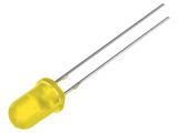 LED diode, yellow, 5mm, 15~20mcd, 20mA, 160°, THT