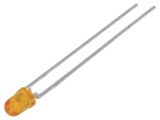 LED diode, yellow, 3mm, 9.2~15mcd, 10mA, 45°, THT