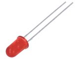 LED diode, red, 5mm, 24.8~60mcd, 10mA, 35°, THT
