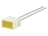 LED диод, жълт, 6.15x3.65mm, 2~8mcd, 20mA, 100°, плосък, THT