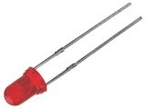 LED diode, red, 3mm, 18~60mcd, 20mA, 50°, THT