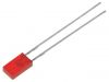 LED diode, red, 3.9x1.9mm, 3~6mcd, 20mA, 110°, flat, THT