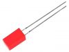 LED diode, red, 5x5mm, 3~8mcd, 20mA, 110°, square, THT