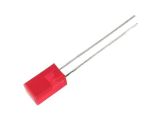 LED diode, red, 5x5mm, 36~80mcd, 20mA, 110°, square, THT