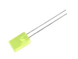 LED diode, yellow, 5x5mm, 1~5mcd, 20mA, 110°, square, THT