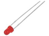 LED diode, red, 3mm, 12~25mcd, 10mA, 60°, THT
