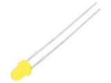 LED diode, yellow, 3mm, 8~15mcd, 10mA, 60°, THT