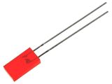 LED диод, червен, 5x2.5mm, 3.2~12.5mcd, 20mA, 110°, плосък, THT
