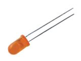 LED diode, orange, 5mm, 8~30mcd, 20mA, 60°, THT