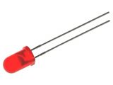 LED диод, червен, 5mm, 12.5~80mcd, 20mA, 60°, THT