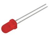 LED diode, red, 5mm, 0.8~5mcd, 2mA, 60°, THT