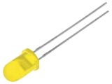 LED diode, yellow, 5mm, 20mcd, 13mA, 60°, THT