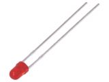 LED диод, червен, 3mm, 0.8~2mcd, 2mA, 50°, THT