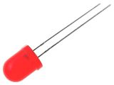 LED diode, red, 8mm, 40~150mcd, 20mA, 60°, THT