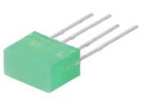 LED diode, green, 10x5mm, 5~20mcd, 10mA, 120°, THT
